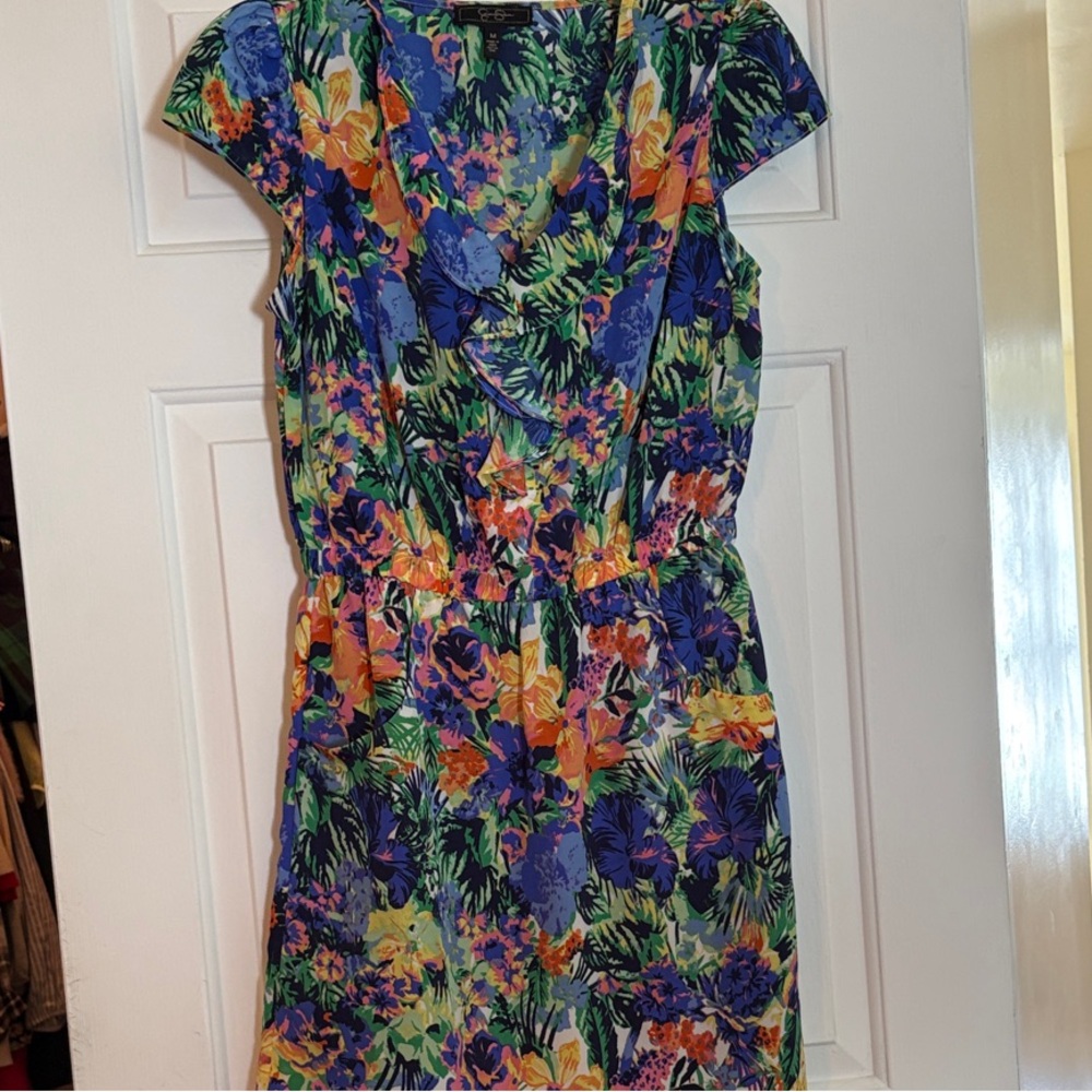 Jessica Simpson Blue and Green Floral Mini Dress
